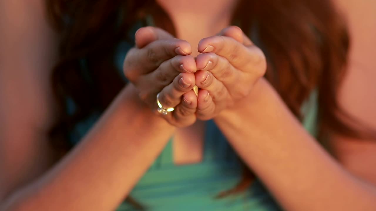 Download Stock Footage Woman Holding Grains In Her Hands Live Wallpaper Free