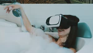 Stock Footage Woman In The Bath Laughing In Vr Live Wallpaper Free