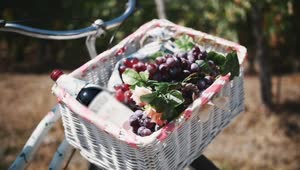 Stock Footage Wooden Basket Full Of Grapes Live Wallpaper Free
