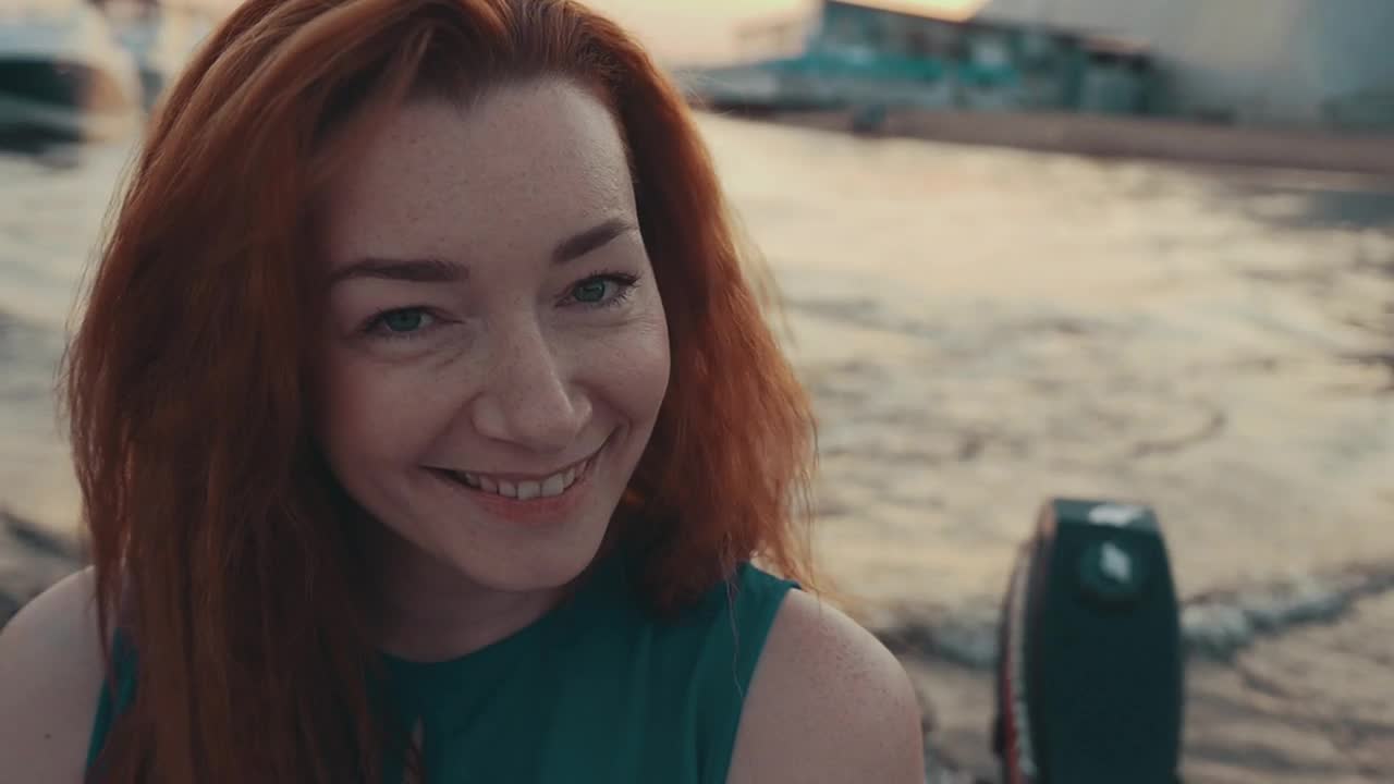 Download Stock Footage Woman Smiling On A Boat Live Wallpaper Free