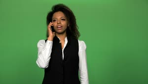 Stock Footage Young Woman On A Business Call On A Green Screen Live Wallpaper Free
