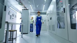 Stock Footage Worker Walking In The Hallway Of Energy Station Live Wallpaper Free