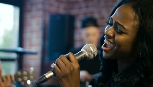 Stock Footage Woman Singing In Music Band Rehearsal Live Wallpaper Free