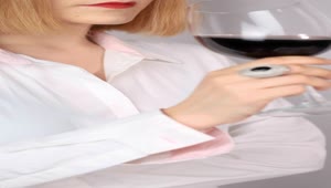 Stock Footage Woman While Drinking Wine From A Glass Live Wallpaper Free