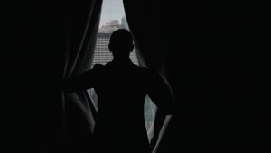 Stock Footage Woman Opening Dark Curtains Live Wallpaper Free