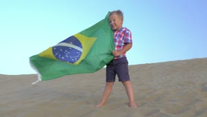 Stock Footage Young Boy Holding The Brazilian Flag Live Wallpaper Free
