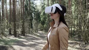 Stock Footage Woman Using A Vr Headset Outside Live Wallpaper Free