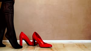Stock Footage Woman Putting On Red High Heels Live Wallpaper Free