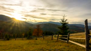 Stock Footage Wooden Fence And The Mountains Live Wallpaper Free