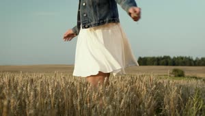Stock Footage Woman In White Dress Dancing In The Field Live Wallpaper Free