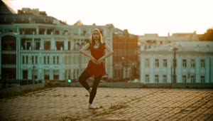 Stock Footage Young Ballerina Training In The Rooftop Live Wallpaper Free