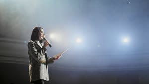 Stock Footage Woman Speaking On Stage At Business Conference Live Wallpaper Free