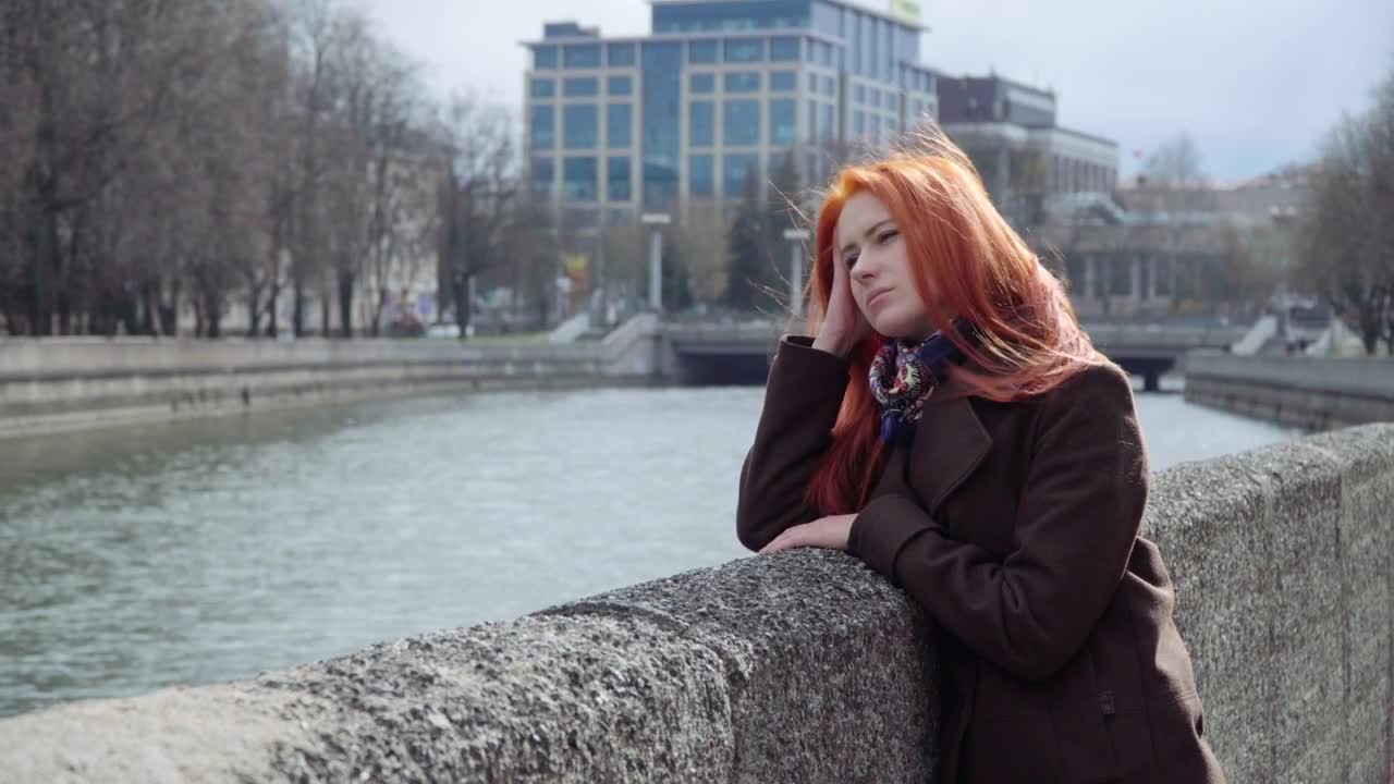 Download Stock Footage Woman Looking Out Over A River Live Wallpaper Free