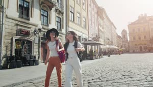 Download Stock Footage Women Admire Sunny Rome Streets On Holiday Live Wallpaper Free