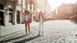 Stock Footage Women Admire Roman Buildings On Holiday Live Wallpaper Free