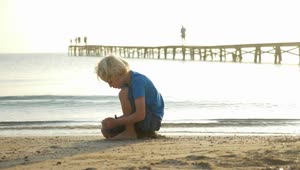 Stock Footage Young Boy Playing At The Beach Live Wallpaper Free