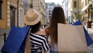 Stock Footage Women Walking With Shopping Bags Live Wallpaper Free