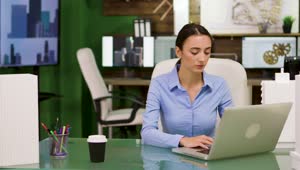 Stock Footage Working With Her Colleague Live Wallpaper Free