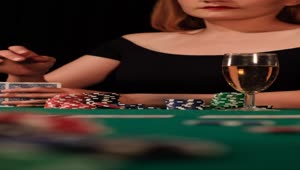 Stock Footage Woman Playing Cards Betting A Few Chips Live Wallpaper Free