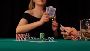 Stock Footage Woman Wins In A Poker Game Live Wallpaper Free