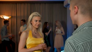 Stock Footage Woman Flirting With A Man At A Party Live Wallpaper Free