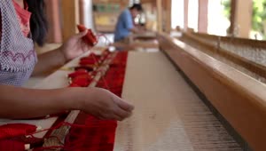 Stock Footage Woman Weaving A Cloth On A Large Wooden Loom LargeLive Wallpaper Free