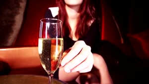 Stock Footage Woman Drinking Champagne Live Wallpaper Free