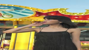 Stock Footage Woman In An Amusement Park Live Wallpaper Free