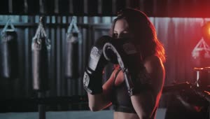 Stock Footage Woman Warming Up Before Boxing Training Live Wallpaper Free