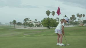 Stock Footage Young Girl Playing Golf Live Wallpaper Free
