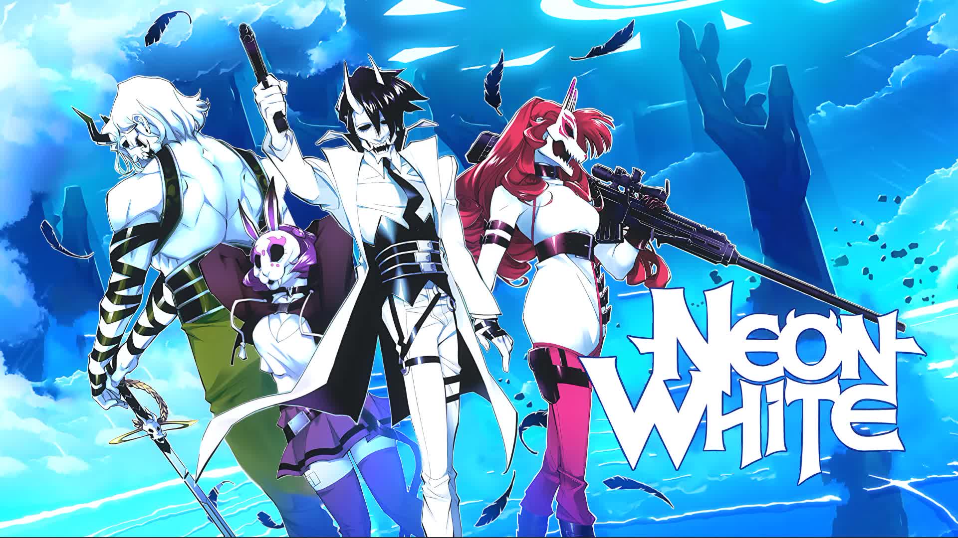 Download Neon White, Anime, Blue, Light, Live Wallpaper