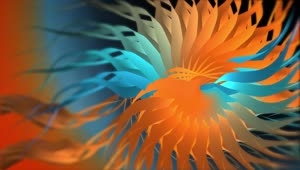 Abstract HD Live Wallpaper, VJ Loop & Background Orange Blue Fractal Mandala