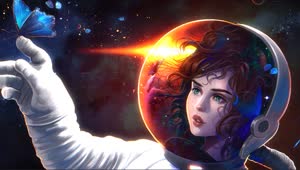 Girl Astronaut Live Wallpaper For PC