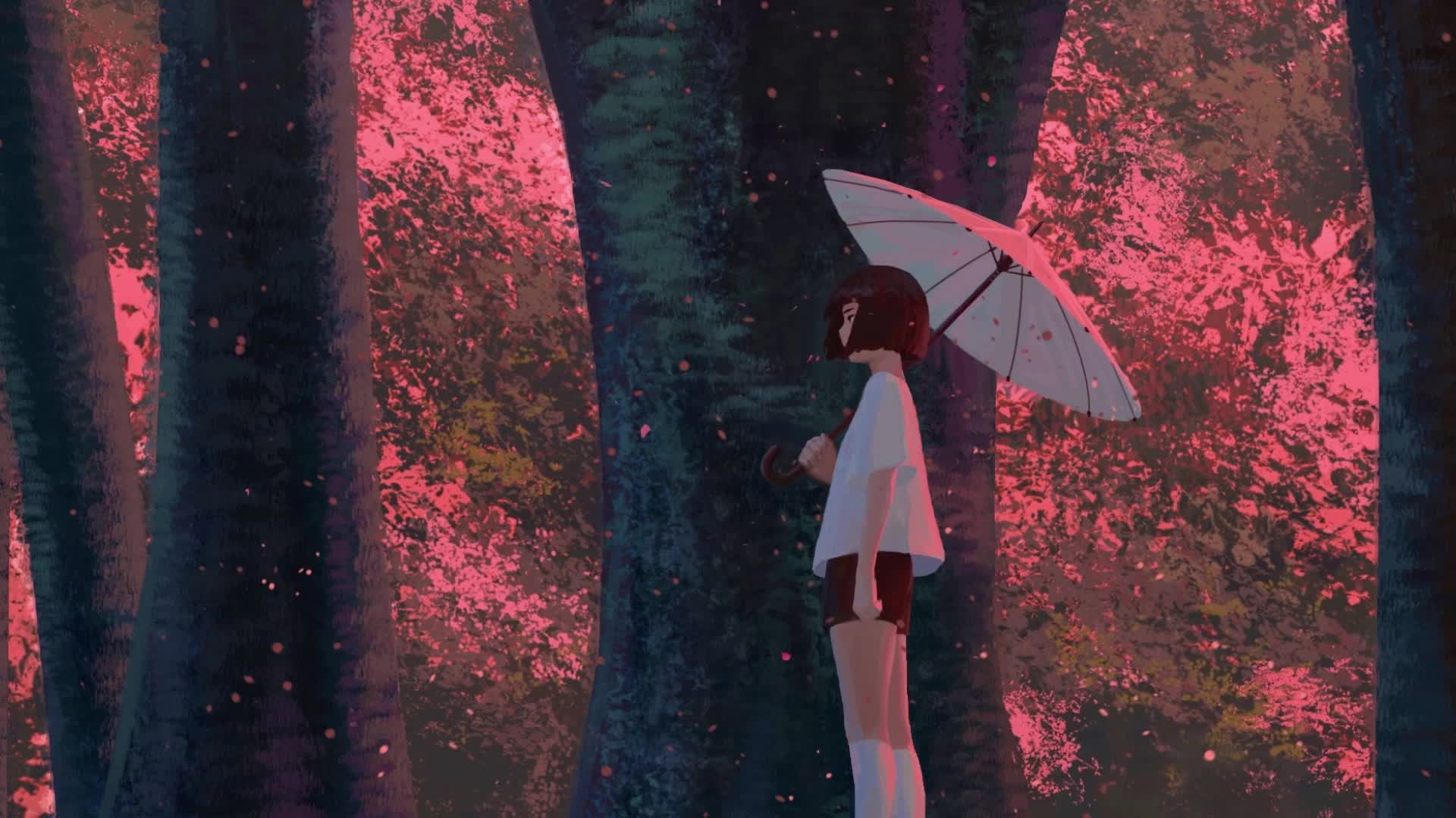 Download Windows Anime Girl Sakura Forest Live Wallpaper