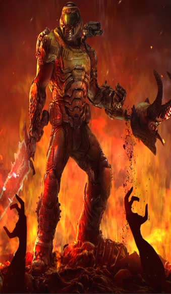 Doom Guy Live Phone Wallpaper