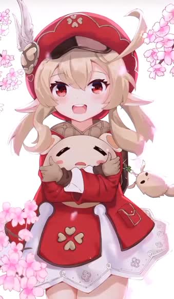 iPhone and Android Cute Genshin Impact Game Girl With Red Clothes Phone Live Wallpaper