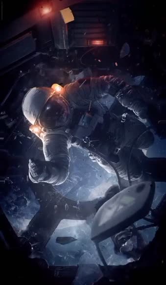 iPhone and Android Dark Space And Astronaut Live Phone Wallpaper