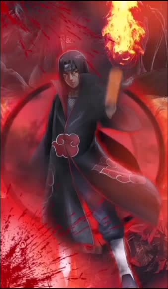 iPhone and Android Uchiha Itachi Blood And Fire Anime Live Phone Wallpaper
