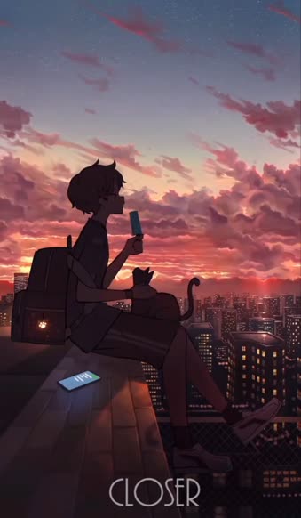 Android  iOS Anime Sunset Live Wallpaper
