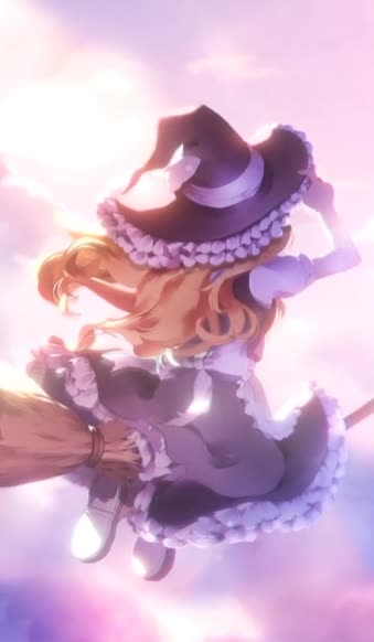 Android  iOS Anime Witch Flying live wallpaper