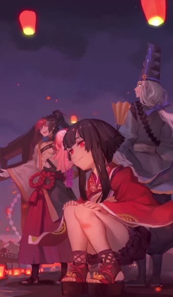 iPhone and Android Flying Lantern Festival Onmyoji Live Phone Wallpaper