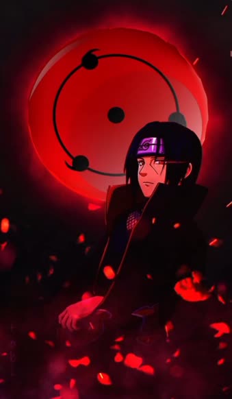 Android  iOS iPhone  Itachi anime red spin live wallpaper 