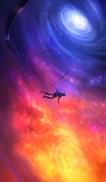 Android  iOS iPhone  Colorful space astronaut live wallpaper