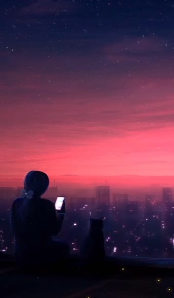 Android  iOS iPhone  Night sky city phone live wallpaper 