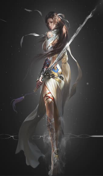 Android  iPhone Swordsman Girl Live Wallpaper For Phone