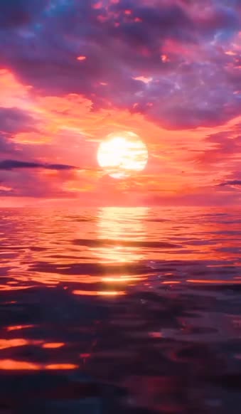 Android  iOS iPhone  Sunset over water live wallpaper 