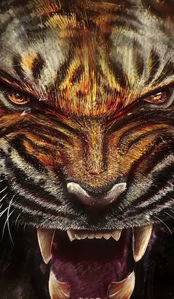 Iphone And Android Tiger Glass Shatter Phone Live Wallpaper