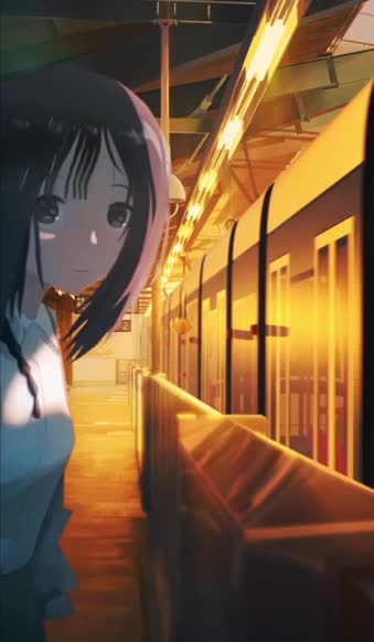 Live Phone Train Station Girl Anime Wallpaper For iPhone And Android