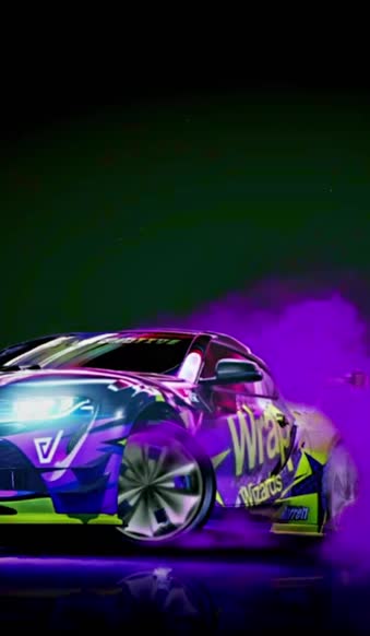 iPhone and Android Purple Toyota Supra Neon Drift Live Phone Wallpaper