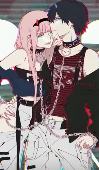 iPhone and Android Modern Zero Two And Hiro Darling In The Franxx Live Phone Wallpaper